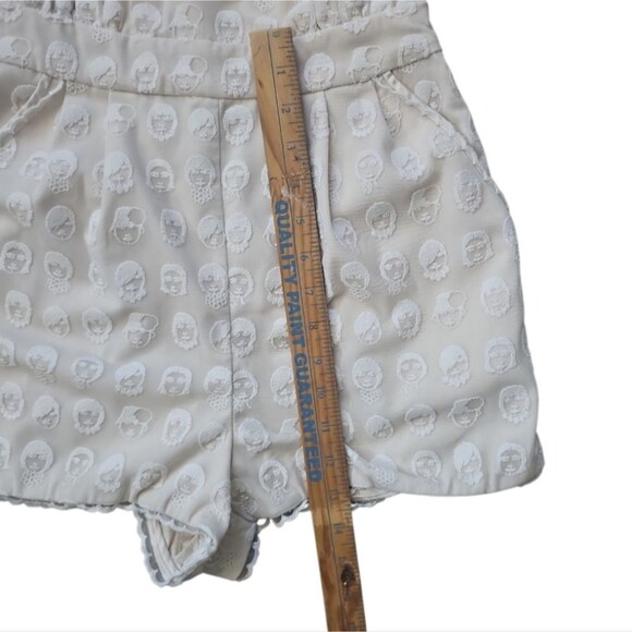 Jill by Jill Stuart White Textured Lace Romper Sz S Elegant Feminine Resortwear - Picture 12 of 16